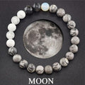 Lunar Halo moon gemstone bracelet with grey and white stones by Velastrand
