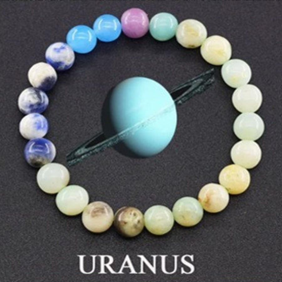 Uranus Light planet gemstone bracelet with icy blue, mint, and lilac stones by Velastrand