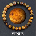 Venus Aura planet gemstone bracelet with tiger eye and earthy stones by Velastrand