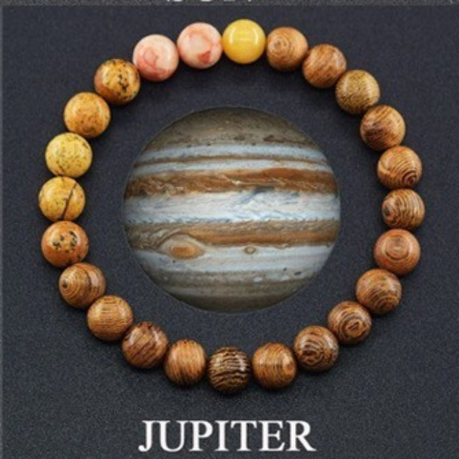 Jupiter Guard planet gemstone bracelet with tiger eye and golden accents by Velastrand